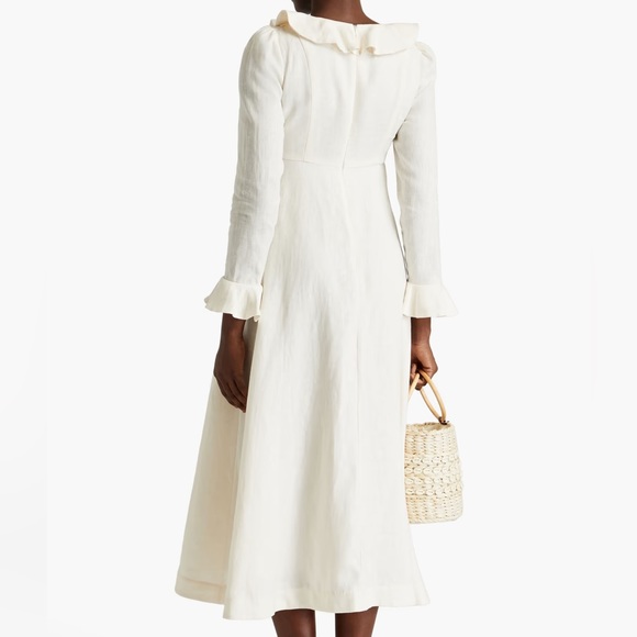 zimmermann daisy linen midi white dress - Picture 2 of 8